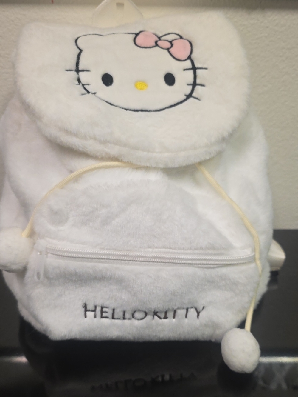 Hello Kitty Plush Furry White Mini Backpack